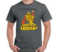 Captain Caveman Retro Animated 80S TV Show Mens T-Shirt Unisex Dark Grey Top tee M