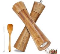 Captain Cook | Molinillo de Pimienta y Sal, set de 2 piezas de madera, molinillo de cerámica, incluye posavasos de madera. Ideal para regalo