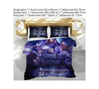 (Captain,Double)Edredón individual doble king con estampado de The Avengers ropa de cama de poliéster para el hogar