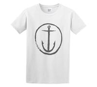 Captain Fin Anchor Slate Mens T-Shirt Unisex White Top tee S