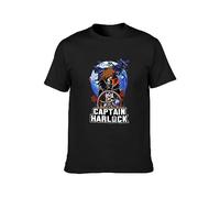 Captain Harlock Anime Mens T-Shirt Unisex Black Top tee S