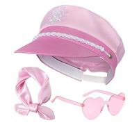 Captain Hat, Sailor Costume Accessories, Yacht Party Outfit, Includes Sunglasses and Scarf, Unisex Adjustable Fit, Halloween Cruise Cosplay Events, 22.44x23.62