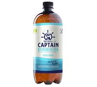 Captain Kombucha - Bebida Probiótica Naturalmente Fermentada, Sin Aditivos ni Conservantes, Sin Colorantes ni Sabores Artificiales, Sin Pasteurizar, Vegan - 6 x 1000ml (Original)