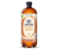 Captain Kombucha ZERO - Zero Sugar, Zero Calories - Bebida Probiótica Naturalmente Fermentada, Sin Pasteurizar, Vegan - 1 x 1000ml (Ginger Lemon)