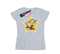 Captain Marvel - Camiseta Kawaii de Algodón para Mujer