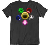 Captain Planet The Power is Yours Rings of Fire Water Earth Wind Heart T Shirt T-Shirt Black XL