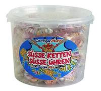 CAPTAIN PLAY Caramelos de Comprimido en forma de Relojes y Collares - unas 50 Piezas en Mini Bolsitas, ideales para Caramelos de Cumpleaños Infantiles, Collar de Caramelos de 762g y Reloj de Caramelos