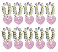 CAPTAIN PLAY Pack Ahorro - 10 Mini Collares Corazón envueltos individualmente - detalles boda & regalo San Valentín