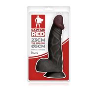 Consolador Realista Captain Red TPE Negro 23 cm
