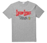 Captain Scarlet Inspired by The 60's TV Show Retro Distressed Mens T-Shirt Unisex Grey Top tee XXL