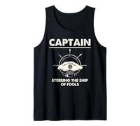 Captain Ship of Fools Humor náutico Arte Gráfico Camiseta sin Mangas