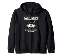 Captain Ship of Fools Humor náutico Arte Gráfico Sudadera con Capucha