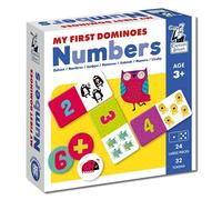 Captain Smart Juego de dominó, mis primeros números de dominó | Números, suma, resta | 24 piezas grandes | Juego educativo matemático, juguete de aprendizaje, regalo para niños de más de 3 años