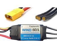 captainrc 60 ESC con controlador de velocidad eléctrico BEC 2-6S de 5 V 6 V/8 A con conectores de bala XT60 y 3,5 mm para aviones de ala fija/avión RC Drone/motores sin escobillas