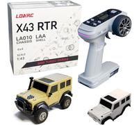 captainrc LDARC 1/43 Mini Control Remoto Crawler RTR RC Rock Truck 4x4 2.4Ghz Hobby Grade RC Coche Modelo Vehículo RC Buggy,Viene con un Cuerpo de Bricolaje Blanco(Amarillo Desierto)