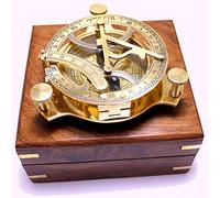 Captain's Brass Triangle Sundial Compass 4" - Brass Desk Compasses - Nautical Decor Home Decoration - Executive Promotional Gift
