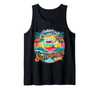 Captain's Cocktail Club Schooner Bar Tropical Crucero Diseño Camiseta sin Mangas