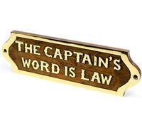 Captain's Word Is Law Hand Crafted Wooden Sign Board | Wood Plaque | Nautical Maritime Wall Decor | Nagina International