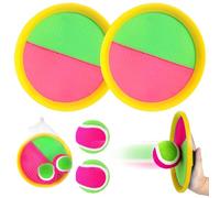 Captura Bolas Raqueta Set, Juego de Bola y Lanzamiento Playa Agua Jardin Exterior Interior Piscina Terraza, 2 Palas y 2 Bolas para Infantiles Adult 2 3 4 5 6 7 8 9 10 Años Cumpleaño Pascua Regalo