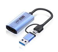 Captura de Video e Audio BIGFOX, USB-C/A 3.0 a HDMI 4K Convertidor Latencia Ultrabaja Tarjeta de Capturadora de Video para Capturar y editar vídeo, Juegos, Transmisión en Vivo