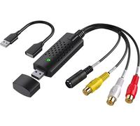 Captura de Video USB, Tarjeta de Captura de Video, convertidor de Video RCA a USB, VHS Mini DV VCR Hi8 DVD a convertidor Digital para PC TV, Compatible con Mac Windows Vista