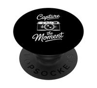 Captura el momento Cámara Fotografía Arte Vintage Retro Vida PopSockets PopGrip Adhesivo