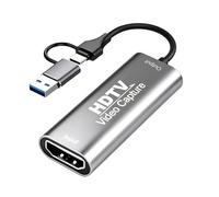 Capturadora de Video HDMI a USB C, Full HD 4K 1080P, Capturadora Video HDMI, Tarjeta de Captura, Capture Card para Edición de Vídeo/Juegos/Transmisión/Enseñanza en Línea