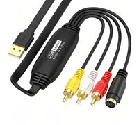 Capturadora de vídeo VHS a USB, dispositivo digitalizador VHS, tarjeta de captura de audio y vídeo, convertidor de VHS Mini DV Hi8 DVD