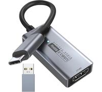 Capturadora Vídeo 4K HDMI a USB-C 3.0 Salida 1080p para Streaming Grabación y Juegos Vista Previa en Tiempo Real Compatible con PC PS5/PS4 Cámaras/DSLR