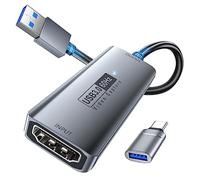 capturadora Video Fulfalic, capturadora 4K HDMI a USB 3.0, Tarjeta de Captura de vídeo de Audio 1080P 60 FPS, para enseñanza, radiodifusión, Juegos, Streaming, videoconferencia
