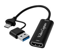 Capturadora Vídeo HDMI a USB C 3.0 4K Entrada, 60FPS HDMI Vers USB C/A | 1080P HD Tarjeta Capture para Streaming Juegos OBS Clases Online Reuniones para PC Switch PS5 Xbox MacBook iPad Cámara