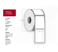 Capture DT. Permanente. Etiquetas 90 x 60mm Núcleo 25mm Ø 148mm Blanca Permanente 2000 etiquetas/rollo 8 rollos/caja