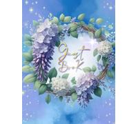 Capture the moment with this elegant guest book featuring a purple and white floral garland on a blue to purple background. Measuring 8.25 x 11 inches ... heartfelt messages, names, dates, and quotes.