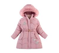 Capucha Chaquetas al Agua de Viento Plumon Abrigo de Invierno para niña, Chaqueton de Plumón Invierno Abrigos de Plumas Niñas Chaqueta Medio Largo, Abrigo con Capucha cálido para niños