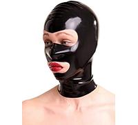 Capucha De Accesorios Fetiche De Goma De Látex Con Ojos Y Boca Grandes,Negro,Grande