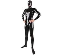 Capucha De Catsuit De Látex De Cuerpo Completo Para Hombres Negros Sexy Con Cremallera En La Parte Posterior A Través De La Entrepierna,Cielo Azul,yo