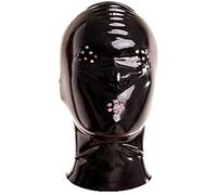 Capucha De Látex Capucha De Bondage Unisex Con Apertura Perforada Para Boca Y Ojos Con Máscara De Fosa Nasal,Negro,Medio