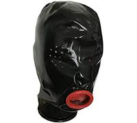 Capucha De Latex Caucho Unisex Con Boca Condón Y Ojos Perforados Con Fosa Nasal,Con Cremallera,L-0,4 Mm