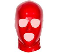 Capucha De Látex Con Agujeros Para Ojos, Nariz Y Boca Capuchas De Goma,Rojo-0,6 Mm,sin Cremallera