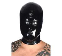 Capucha de látex goma goma Gummi boca cerrada Mosca Máscara Características Personalizado Sexo BD05 (XXL, Negro)