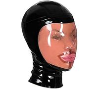 Capucha De Látex Mujeres Cubierta Completa Máscara De Goma Ojos Grandes Mascarada Facial Vestir Fiesta Máscara De Látex,Negro-transparente,extragrande