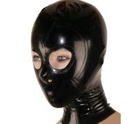 Capucha de látexCapuchas de látex hechas a mano Abierto Monocromo Fetiche de capucha común, azul, XXL