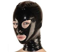 Capucha de látexCapuchas de látex negro hechas a mano Fetiche de forma de ojos abiertos especiales, oro, L