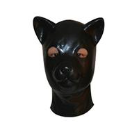 Capucha de látexCosplay de látex gato fetiche capucha animal con cremallera trasera disfraces bonete 3D diseñado, negro, m