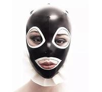 Capucha de látexHecho a mano Negro Látex Unisex Mujeres Encaje Chiffons Capuchas Personalizar Fetichismo apretado, Claro, M