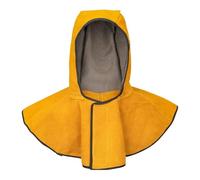 Capucha de soldadura a prueba viento, Ropa Trabajo seguridad, soldador protector ignífugo, aislamiento térmico, chal transpirable cuero vaca Ropa Taller Soldadura