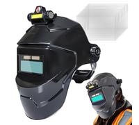 Capucha De Soldadura - Casco Solar De Oscurecimiento Automático, Escudo Protector Ajustable, Visera De Seguridad Resistente | Equipo De Soldadura Segura Para El Procesamiento De Metales, Sólido