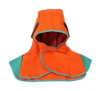 Capucha de soldadura ignífuga con malla transpirable, casco ajustable resistente al fuego para protección contra chispas, tapa de seguridad lavable para uso industrial (naranja)