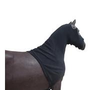 Capucha elástica con forro polar y cuello de caballo, cubierta protectora de melena con cremallera (grande, negro)