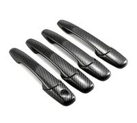 Capucha Manilla Decorativa Compatible Con Ford Para Mustang 2005-2014 Cubierta De Manija Puerta Coche Moldura Exterior Izquierda Derecha Delantera Trasera Negra Fibra Carbono Cromada